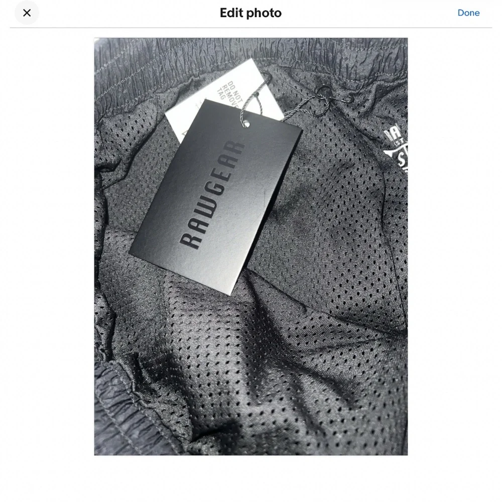 Raw Gear Joggers Workout Nylon Lined  Pants Black  Small Zippered  Pocket NEW - Picture 5 of 7